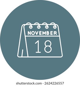 18th of November Line vector Icon Design