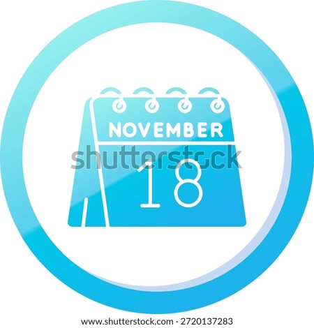 18th of November Line vector Icon Design