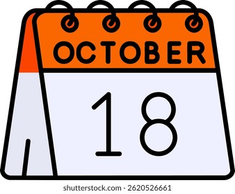 18th of October Line vector Icon Design