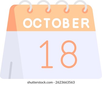 18th of October Line vector Icon Design