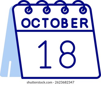 18th of October Line vector Icon Design