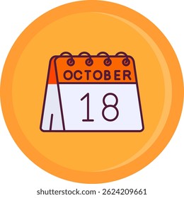 18th of October Line vector Icon Design