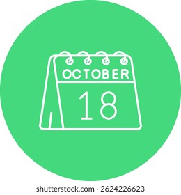 18th of October Line vector Icon Design