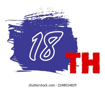  18th Ordinal Numbers counting vector art 