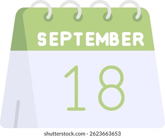 18th of September Line vector Icon Design