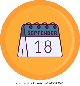 18th of September Line vector Icon Design