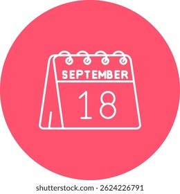 18th of September Line vector Icon Design