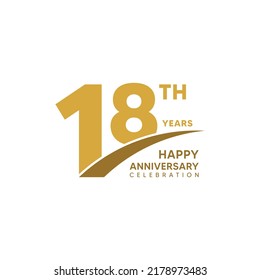 18th year anniversary design template. vector template illustration