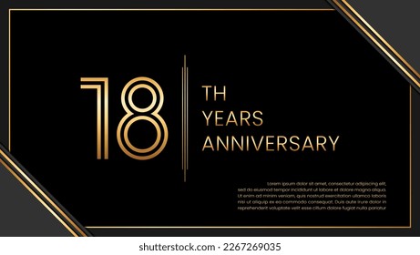 18th year anniversary design template. vector template illustration