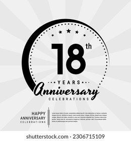 18th year anniversary design template. vector template illustration