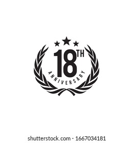 Plantilla vectorial de diseño del logo del 18º aniversario