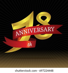18th years anniversary vector symbol.