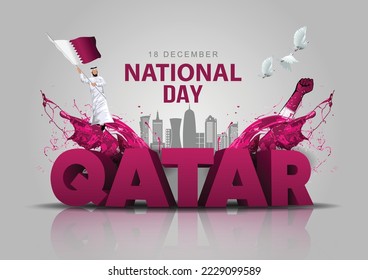 18thDecember Qatar National Day. abstract vector illustration design