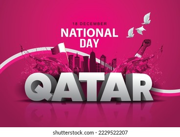 18thDecember Qatar National Day. abstract vector illustration design