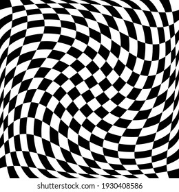 18x18 Twisted ChessBoard Pattern. Vector Race Flag Pattern. 18x18 Twisted Chess Race Pattern.