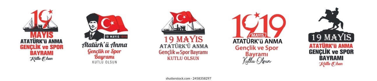 19 mayıs 1919 atatürkü anma gençli ve spor bayramı kutlu olsun. Translation: May 19, 1919. Happy Commemoration of Atatürk, Youth and Sports Day