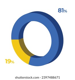 19 81 3d donut pie chart illustration eps vector