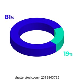 19 81 3d donut pie chart illustration eps vector