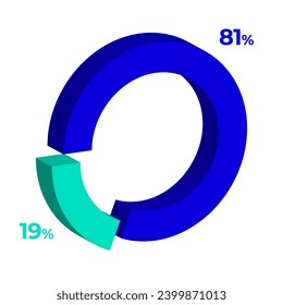 19 81 3d donut pie chart illustration eps vector