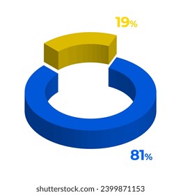 19 81 3d donut pie chart illustration eps vector