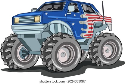 19. american monster truck vector