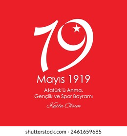  19 Mayıs Atatürk Anma, Gençlik ve Spor Bayramı Kutlu Olsun. Feier des 19. Mai, Gedenken an Atatürk, Jugend- und Sportfest .