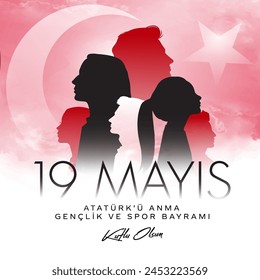 19 Mayıs Atatürk'ü Anma, Gençlik ve Spor Bayramı, traducción: 19 de mayo Conmemoración de Ataturk, Día de la Juventud y el Deporte. Pavo.