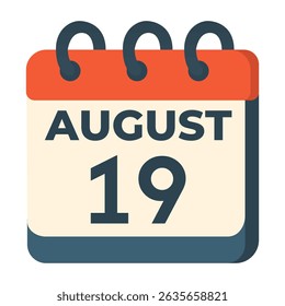 19 august calendar vector on white background
Vector calendar with date