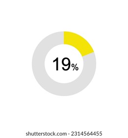 19% circle diagrams Infographics vector, 19 Percentage ready to use for web design.