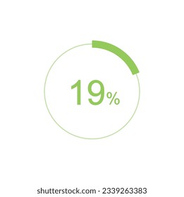 19% circle diagrams Infographics vector, 19 Percentage ready to use for web design.