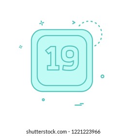 19 Date Calender icon design vector