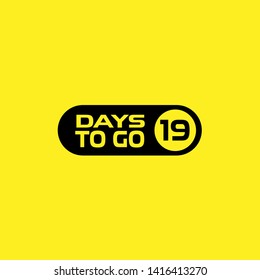 19 days to go banner. flat style. days to go concept