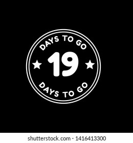 19 days to go banner. flat style. days to go concept