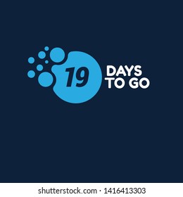 19 days to go banner. flat style. days to go concept