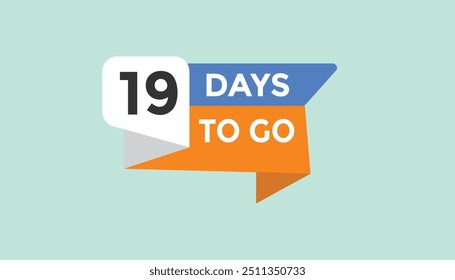 19 days to go Countdown number banner templates. time icon. Vector Illustration