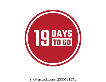 19 days to go red banner design vector illustration