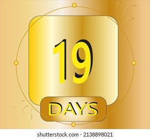 19 días. vector de placa dorada para el recuento de eventos