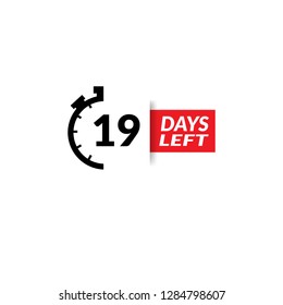 19 Days Left sign - emblem, label, badge,sticker, logo. Designed for your web site design, logo, app, UI - Vektor 