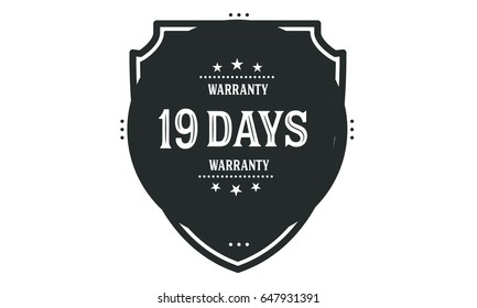 19 days warranty icon vector vintage guarantee