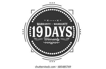 19 days warranty icon vintage rubber stamp guarantee