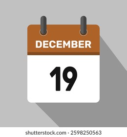 19 december calendar icon vector month date illustration design