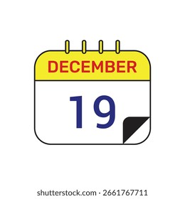 19 Dezember Kalender Symbol Vektorgrafik-Design