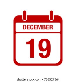 19 december calendar red icon