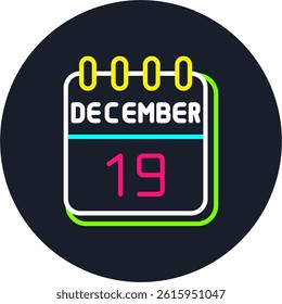 19 December Line Multi Colour Circle