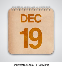 19 December on Old Notebook Vector 