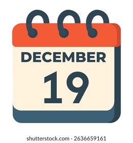 19 December vector on white background
Vector calendar with date