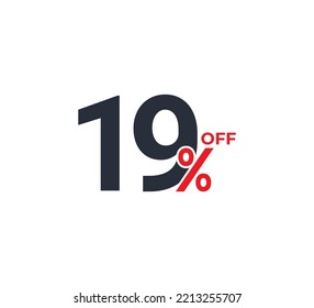 19% Discount Coupon design. Sale tags set vector badges template. Sale offer price sign. Special offer symbol. Discount promotion. Discount badge shape. Vector illustration template 