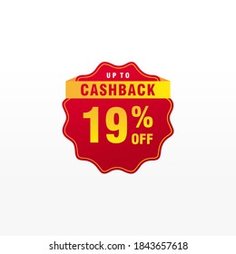 19 discount, Sales Vector badges for Labels, , Stickers, Banners, Tags, Web Stickers, New offer. Discount origami sign banner