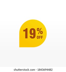 19 discount, Sales Vector badges for Labels, , Stickers, Banners, Tags, Web Stickers, New offer. Discount origami sign banner