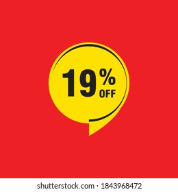 19 discount, Sales Vector badges for Labels, , Stickers, Banners, Tags, Web Stickers, New offer. Discount origami sign banner
